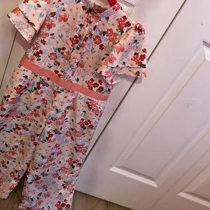 Janie and jack floral jumpsuit